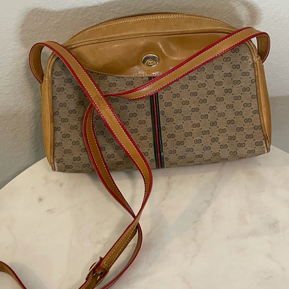 Vintage Gucci brown/tan Crossbody Purse